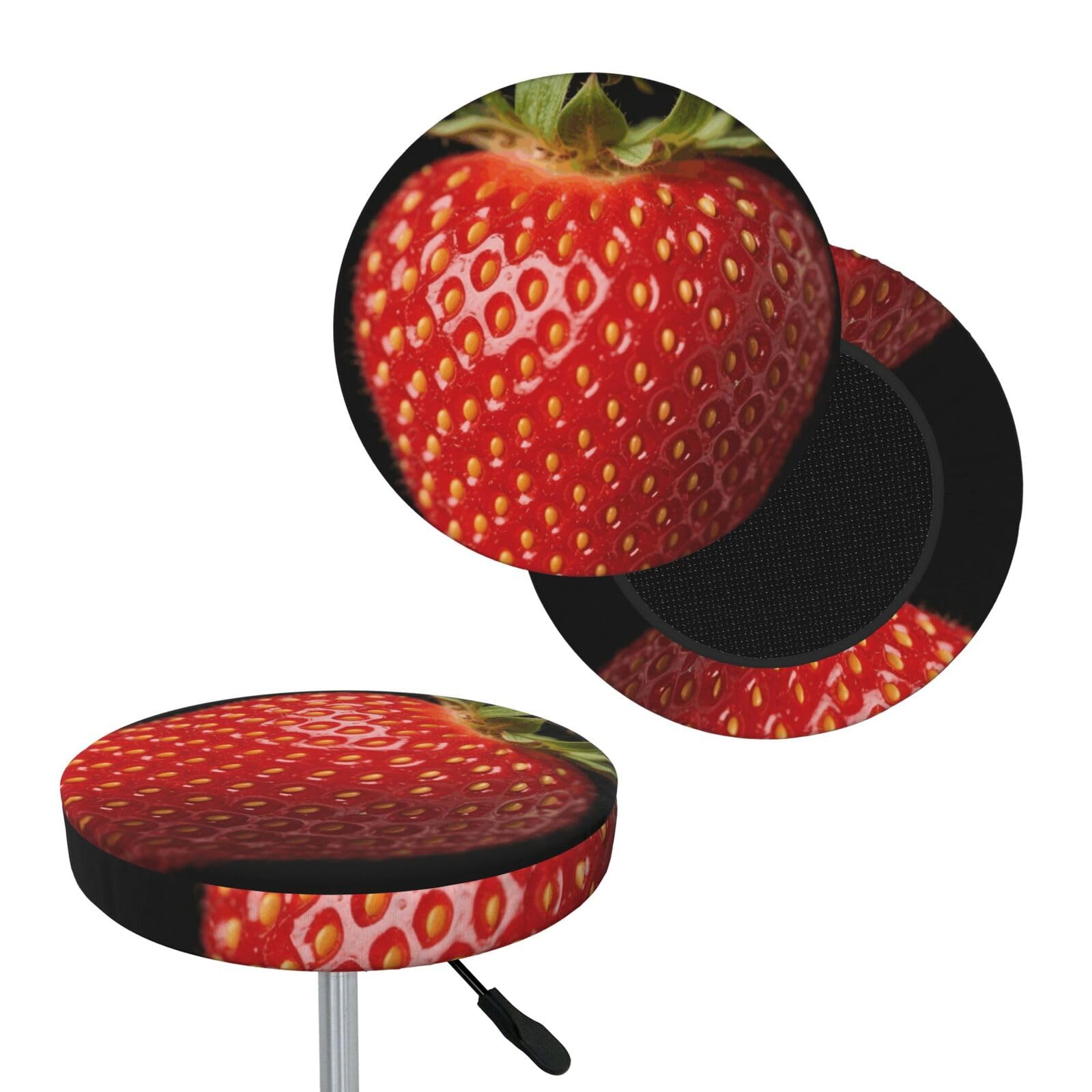FekiLoot Fresh Fruits Round Bar Stool Covers Stretch Washable Bar Stool Covers Dustproof Slipcover Bar Chair Covers with Elastic Band for Bar Kitchen Living Room Decor 14 Inch