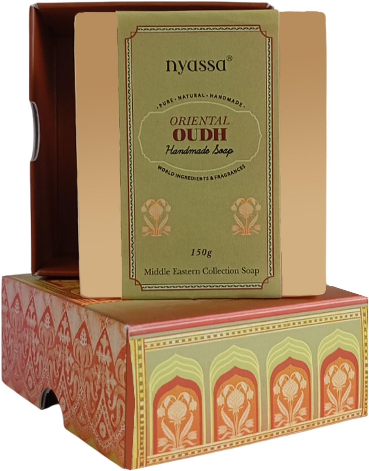 Oriental Oudh Luxurious Handmade Natural Bathing Soap|Himalayan Pink Salt With Vitamin E|Long Lasting Fragrance|Moisturizer,Cleanser, Detoxifying|150gm