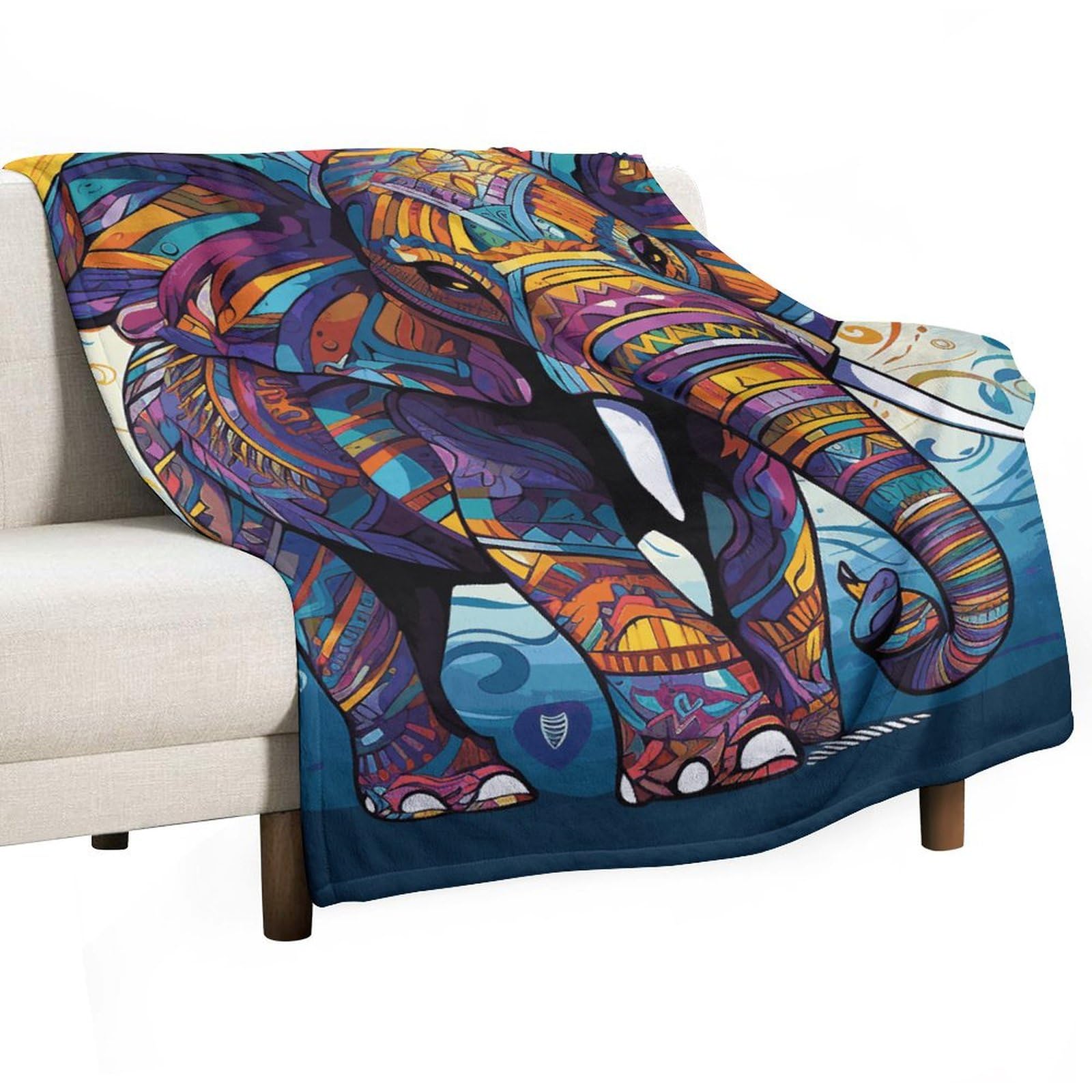 Couverture polaire éléphant pour des soirées canapé cosy