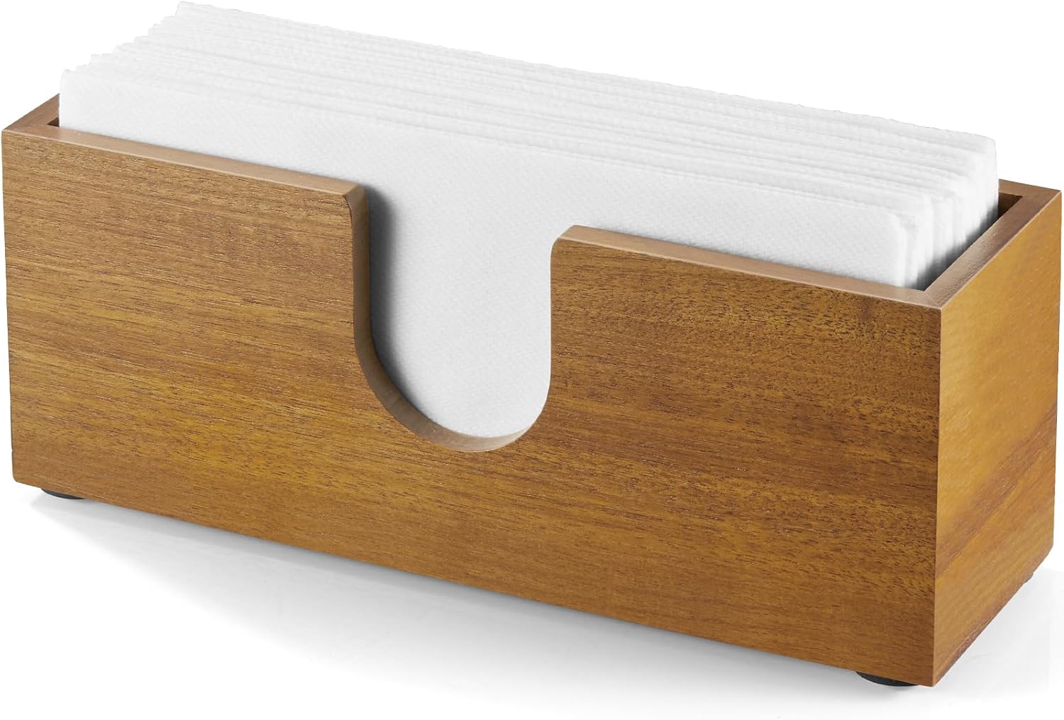 Guest Towel Holder for Bathroom, Acacia Wood Upright Napkin Holder for Kitchen Dining Table, Disposable Paper Hand Towel Holder, Napkin Dispenser for Countertop