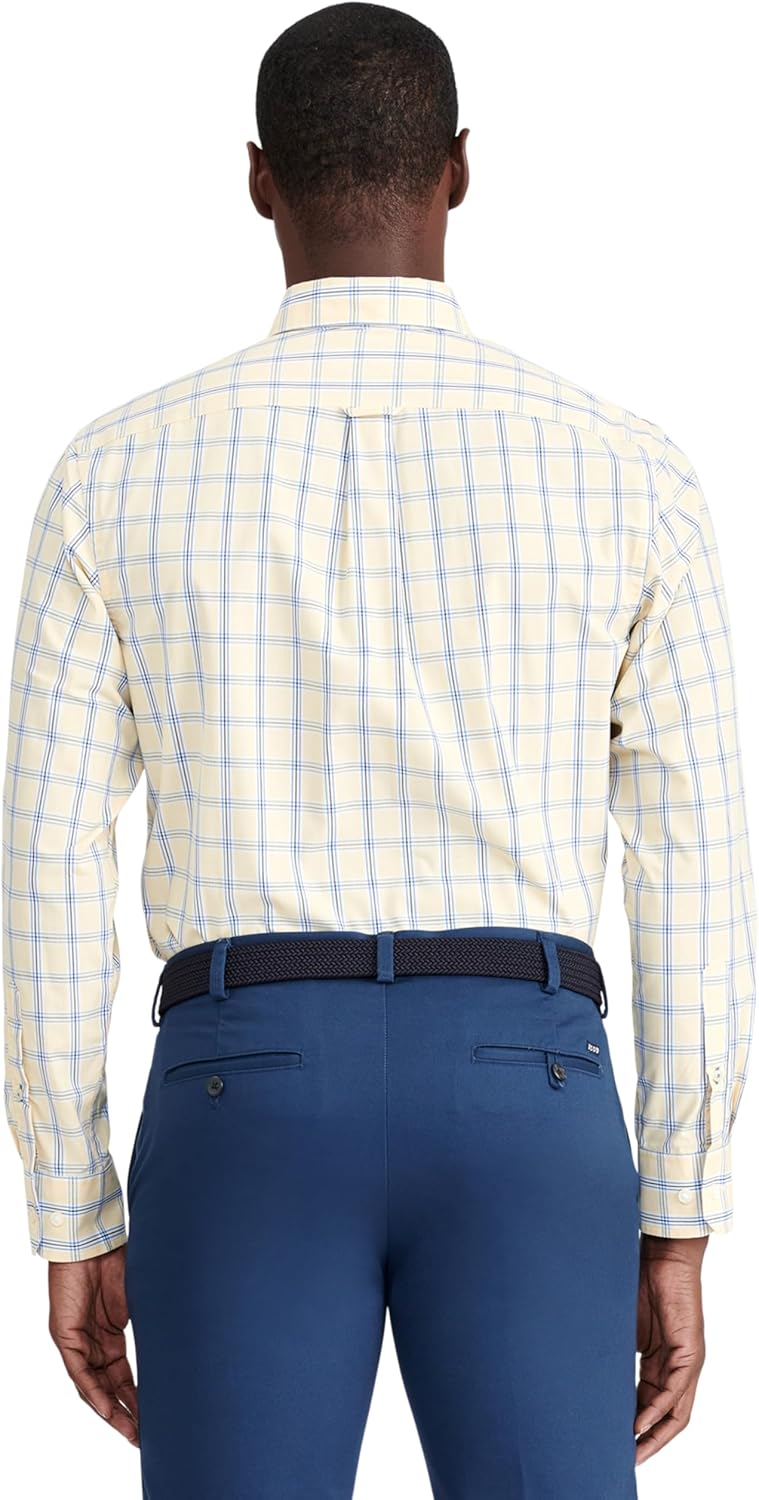 Izod Mens Performance Comfort Long Sleeve Plaid Button Down - Image 3