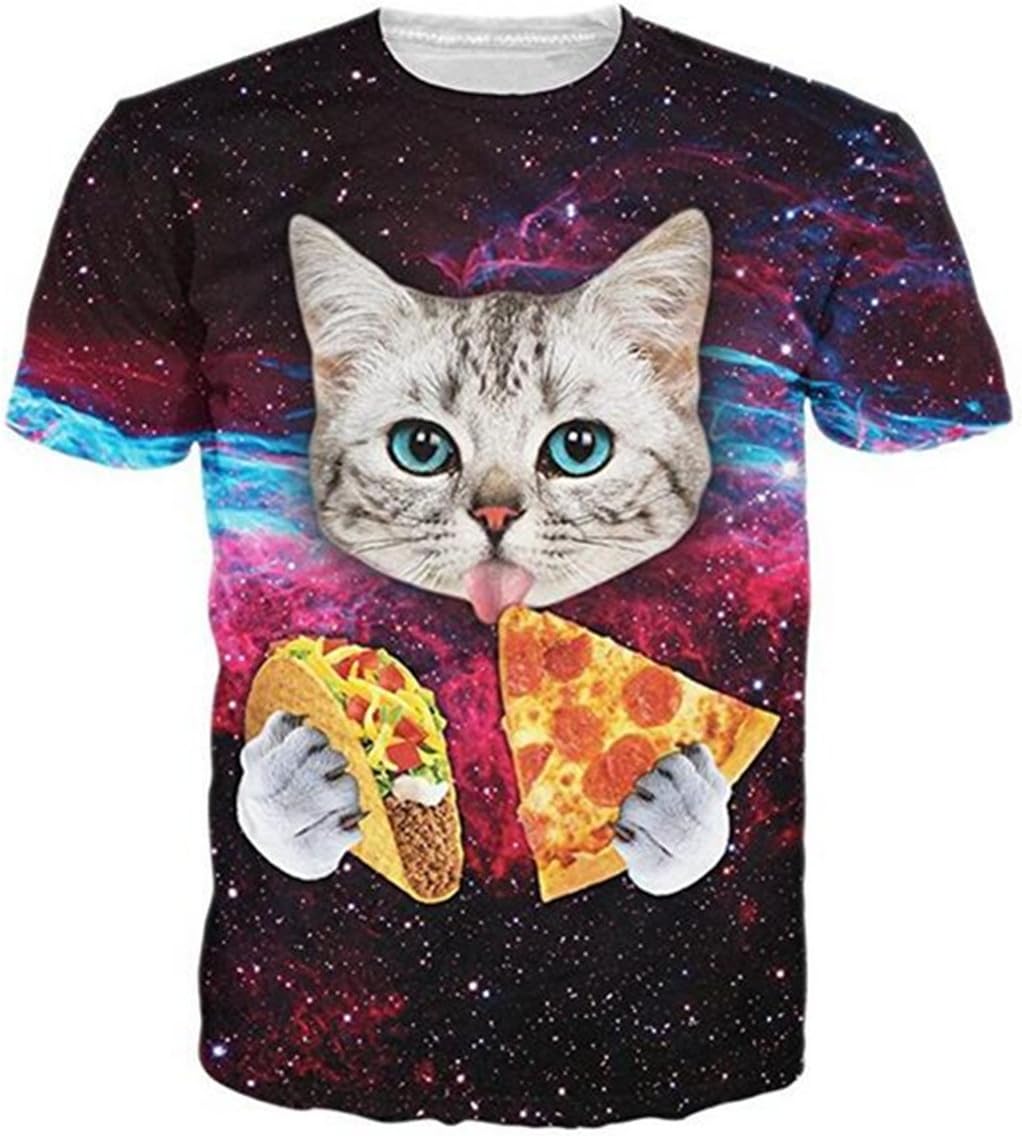 HWHColor Damen Herren 3D Print Kurzarm T-Shirt Casual Streetwear Grafik Tees Tops