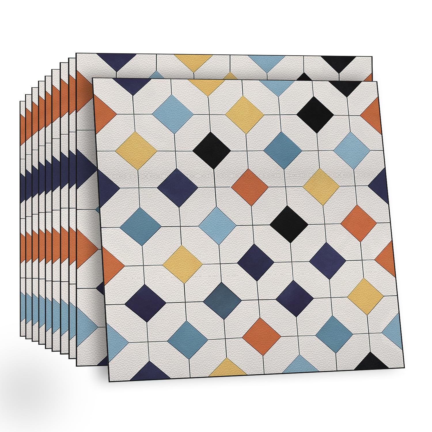 TOARTi Geometric Floor Tile Peel and Stick Vinyl Flooring 10 Pcs 12x12in