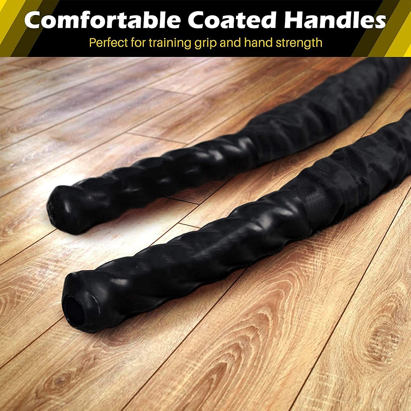 Fitnesstraining Schweres Battle Rope mit Ankersets, Übung Workout Kraft Gewicht Welligkeit Seile, Polyester-Fitnessstudio-Nylon-Krafttrainingsseil (Size : 15m)