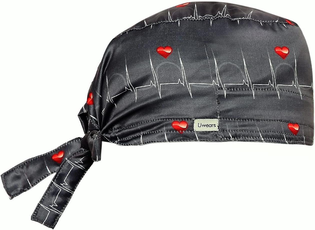 Associated Uniforms Printed Satin Scrub Cap Unisex with Sweat Band