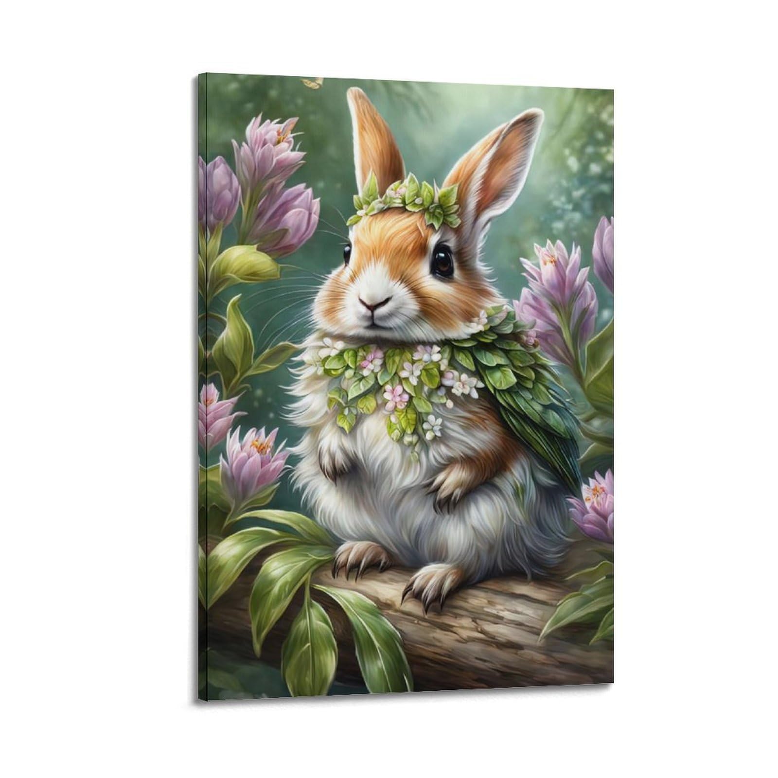 WZKTCL Animal Poster Bunny in The Tree Poster Decorative Painting Canvas Wall Posters And Art Picture Print Modern Family Bedroom Decor Posters 24x36inch(60x90cm)