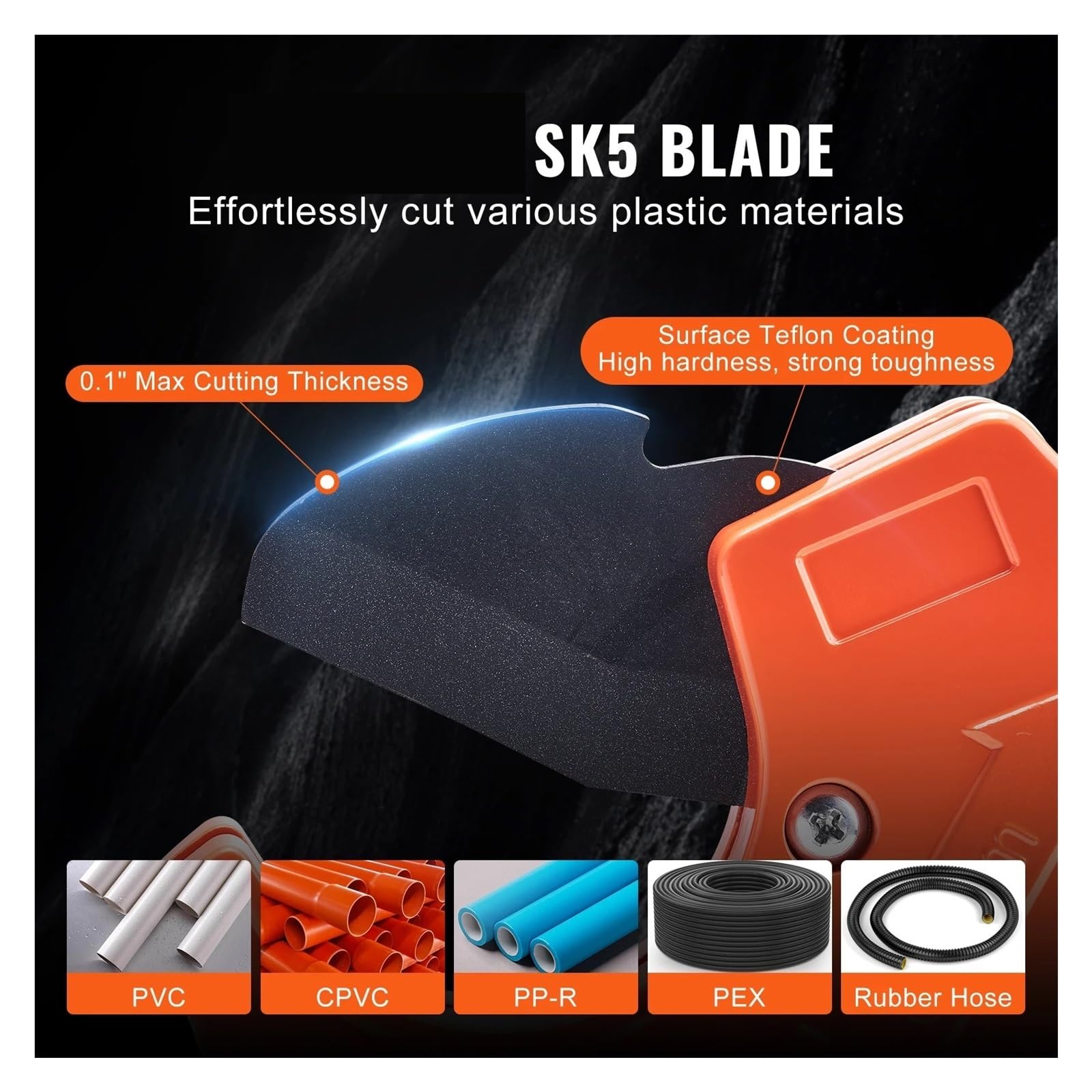 Cortador de tubos PVC con trinquete, herramienta corte alta resistencia, cuchilla for, PEX, caucho, mangueras plástico Para Cortar