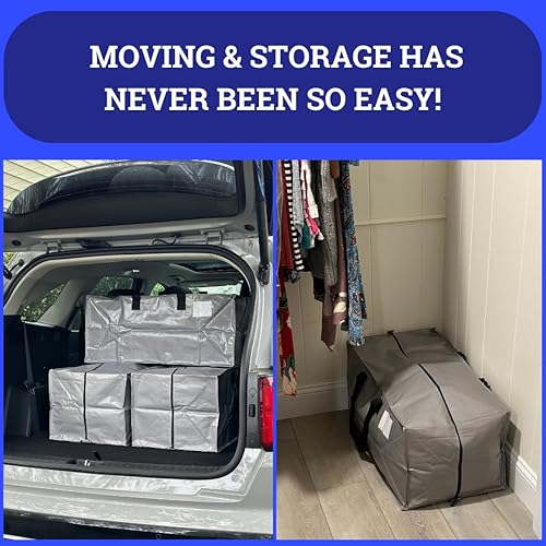 Miniatura 8 de DURASACK Contenedor de almacenamiento de bolsas de mudanza de alta resistencia con cremallera, correas de transporte reforzadas y correas de