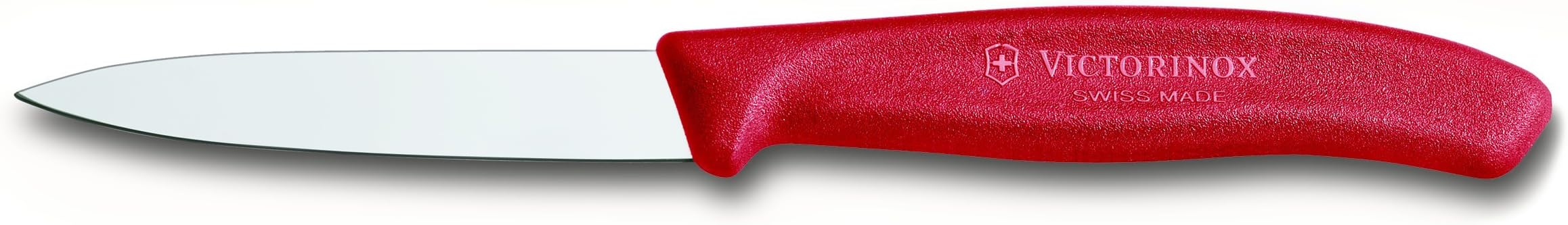 3.15 Inch Swiss Classic Paring Knife with Straight Edge, Pointed Tip, Red