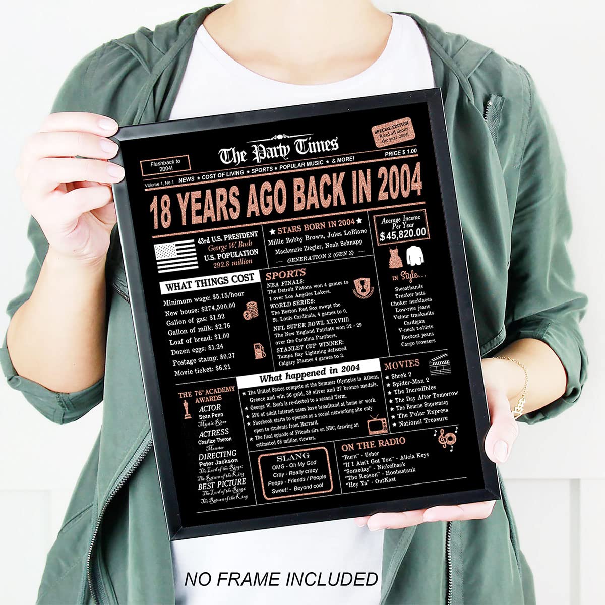 Amazon.com: 18th Birthday Decorations for Girls, Back in 2004 Print, 18th  Party Card Poster Supplies Anniversary Centerpiece for Girls Teens, 18th  Birthday Gifts for Girls (8 x 10in, UNFRAMED, Rose Gold): Posters