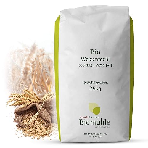 Bio Weizenmehl 25kg Typ 550 | Hochwertiges Mehl - gentechnikfrei