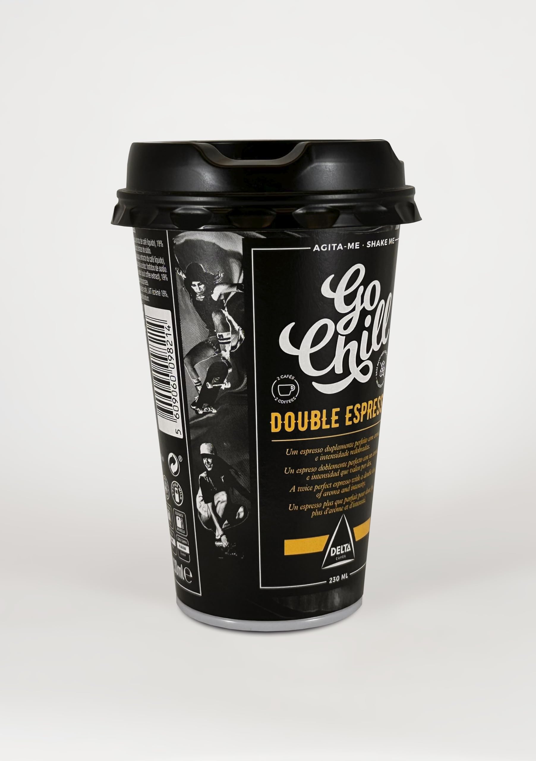 Go Chill Doble Espresso - Bebida de Café Lista para Beber - Elaborado con Leche, Agua, Azúcar y Extracto de Café - 230 ml