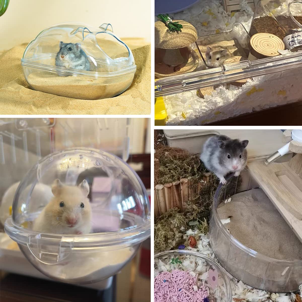 Arena de baño para hámster, arena del desierto sin polvo o arena para orinal para hámster, chinchillas, jerbo, ratones sirios pequeños (beige)
