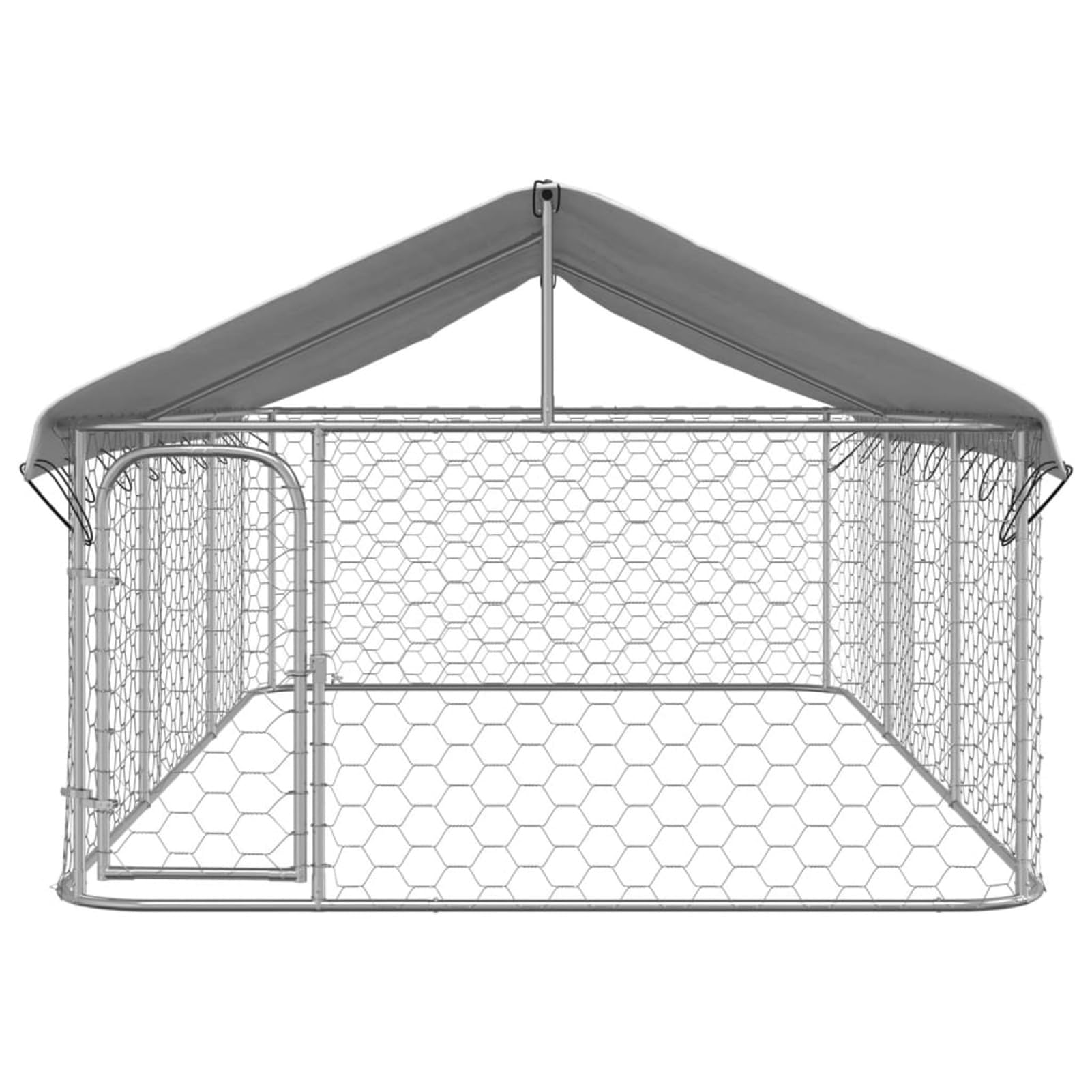 Gabbia e Recinto per Cani con Tetto Esterno, Box Canile 400x200x150 cm