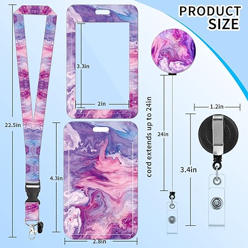 Miniatura 2 de Cordón para credencial y soporte para credencial de identificación, carretes retráctiles con clip para cinturón de carrete de mosquetón, cordón de