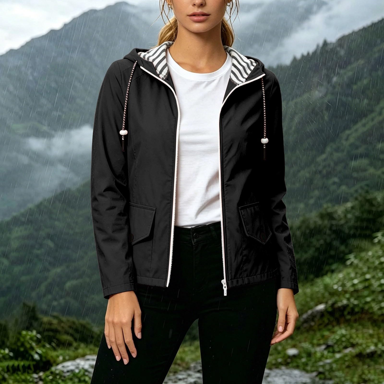 Chaqueta informal para uso diario, ligera, transpirable y de corte moderno, mujer, ideal para primavera y otoño