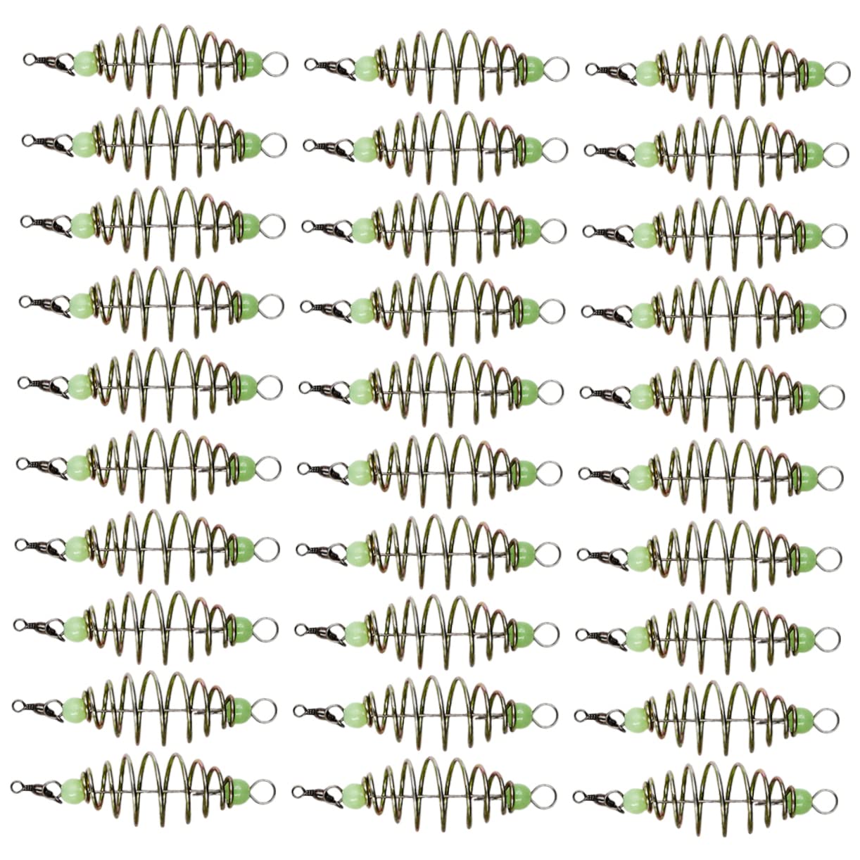 BESTonZON 30Pcs Luminous Fishing Bait Holders Fishing Bait Cages Portable Bait Carrier for Night Fishing Lightweight and Outdoor Fishing Accessories