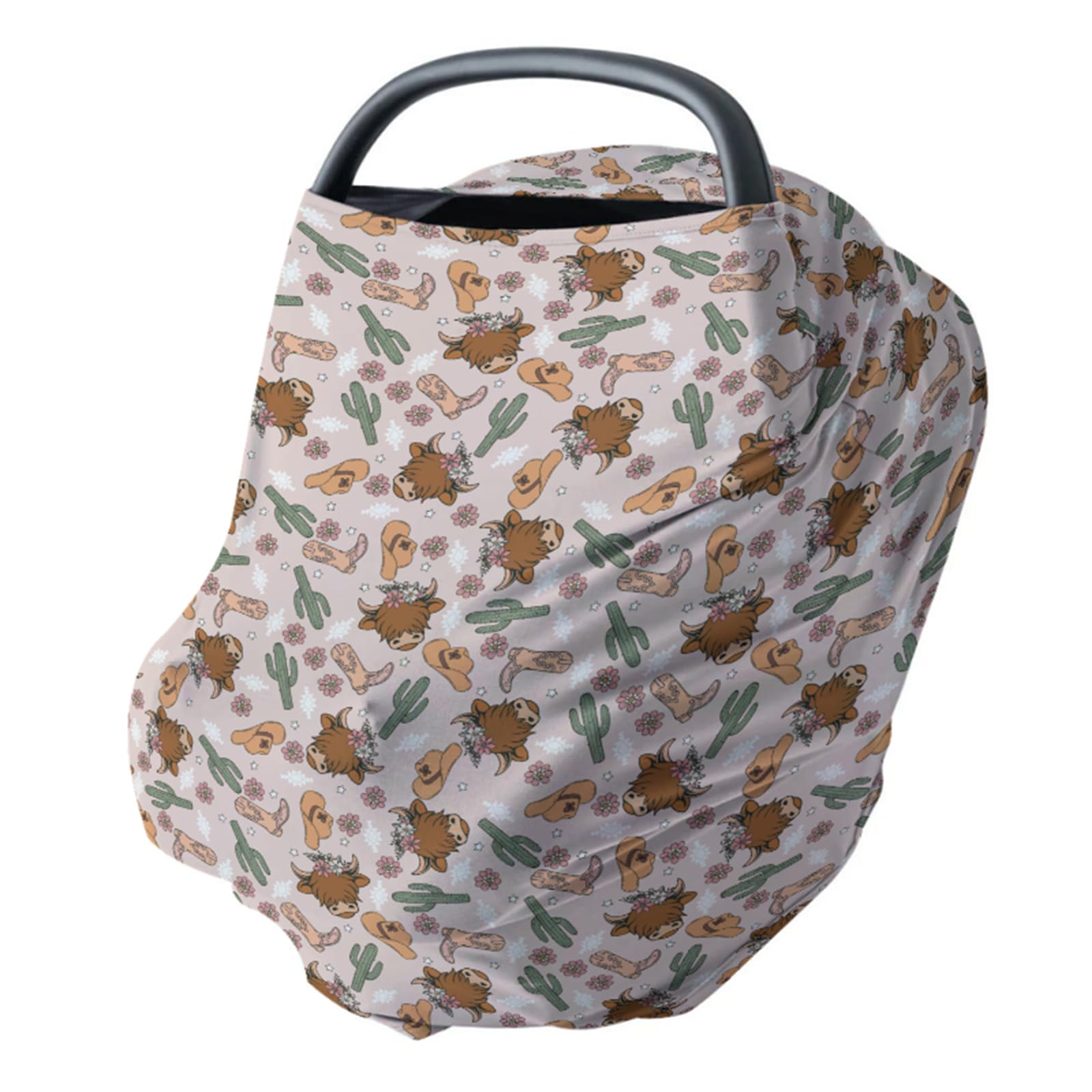 Western Carseat Covers Baby HawSkgFub Highland Cow Boho Floral