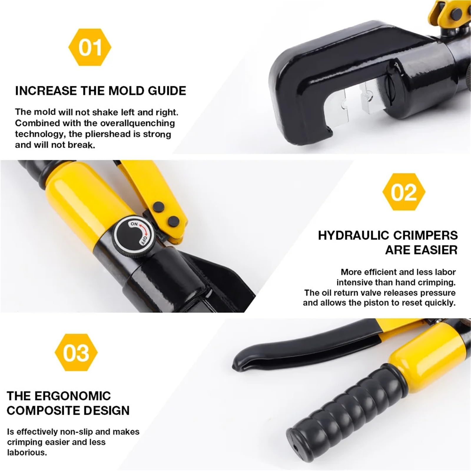 Hydrauliczne szczypce zaciskowe Szczypce Hydrauliczne 4-70 Mm² Do Użytku Domowego, Zaciskarki 10T, Narzędzia Samodzielnego Montażu, Kablowe Bezprzewodowe,do miedzi i aluminium