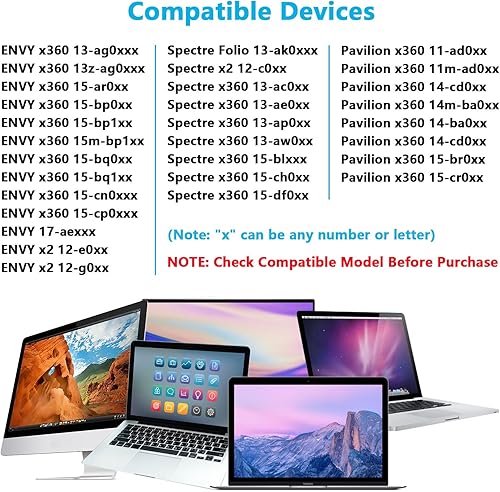 Miniatura 2 de Lápiz óptico para HP EnvyPavilionSpecter x360 2 en 1 pantalla táctil portátil, lápiz HP para HP Envy x360 15-bp0 15-bq0, x360 15-cn0 Pavilion x360