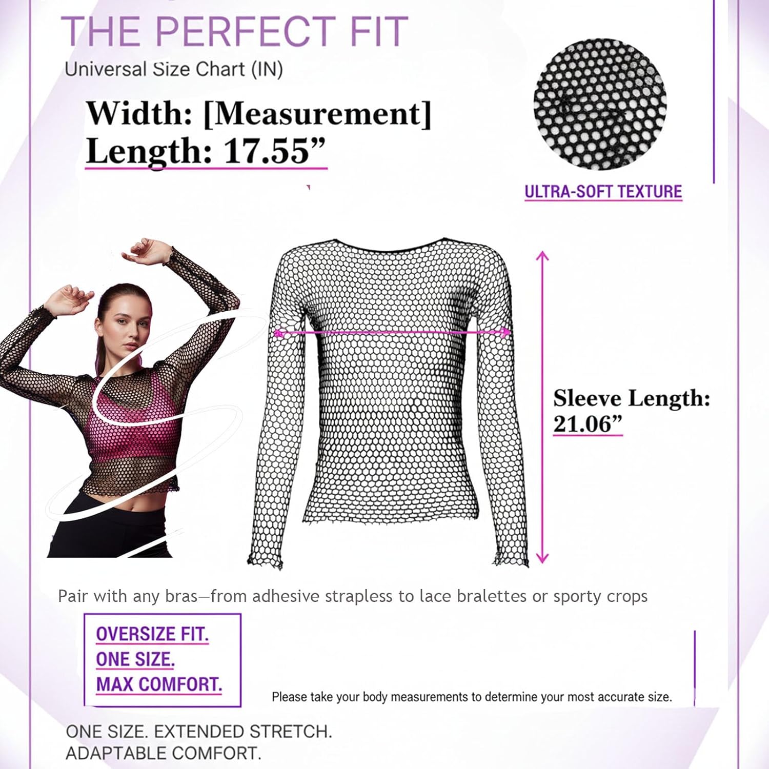 Mesh Long Sleeve Fishnet Sheer Top for Women, Y2K See Through T Shirt for Layering,Goth Punk Concert Outfit & Rave Top - Image 2