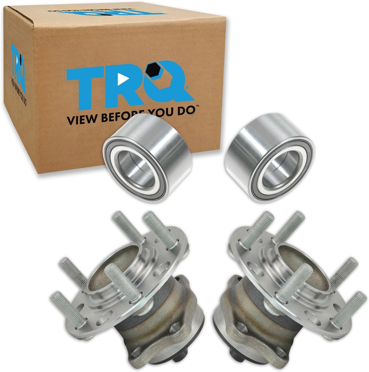 TRQ Front Rear Wheel Bearing & Hub Kit Compatible with 2007-2012 Dodge Caliber 2007-2017 Jeep Compass Patriot