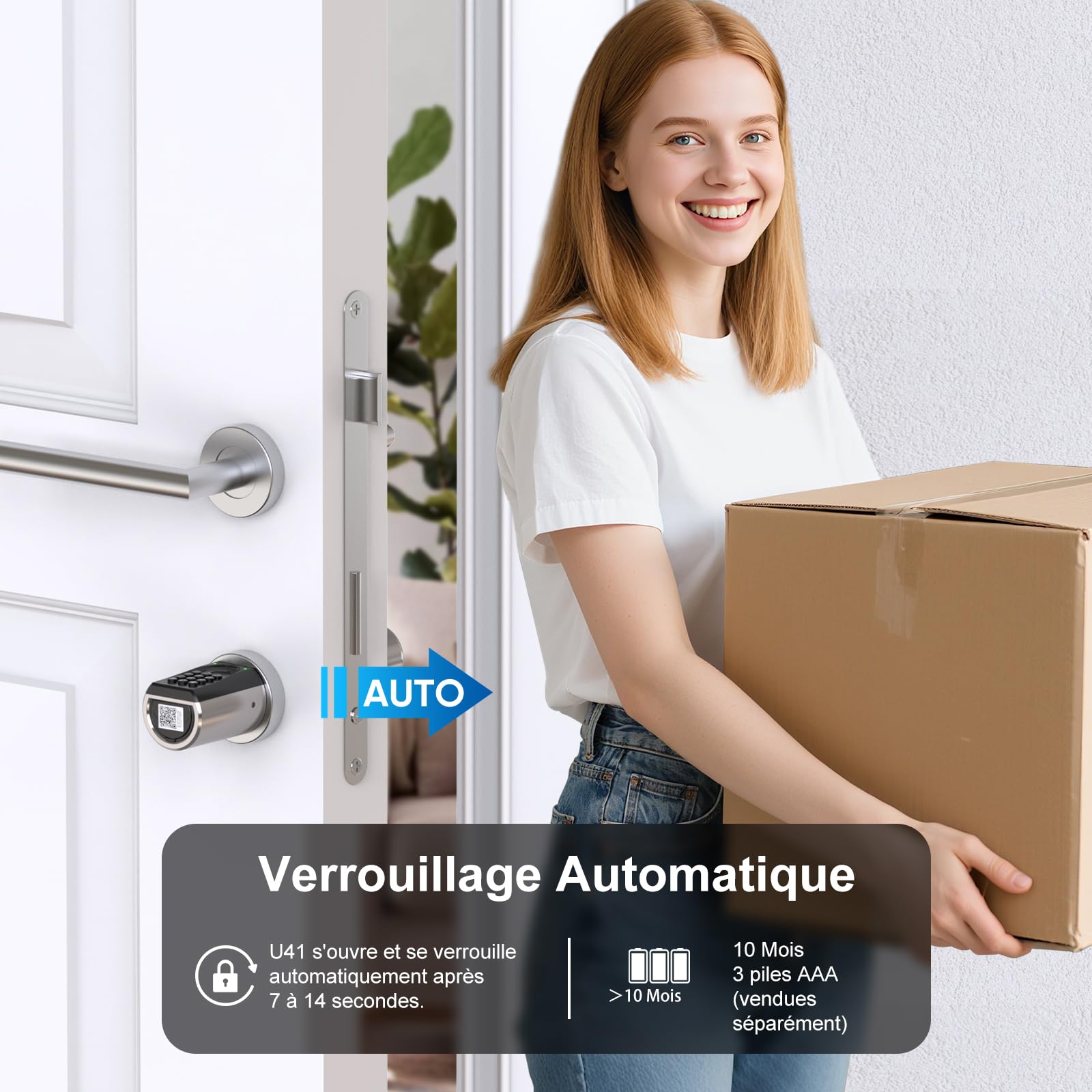 WELOCK ToucA51 Pro Serrure Connectée,Serrure Empreinte Digitale | Password,RFID Carte et APP,serrure à code WiFi,Cylindre Connecté 40×30 pour porte de 50 à 100mm,Facile à installer,Smart Lock