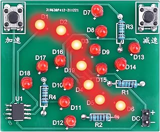 WHDTS Rotating Windmill Soldering Project Kit, Funny Red LED Flashing Light DIY Wind Chime Soldering Kit with PCB Adjustable Speed for Soldering Practice Learning Electronics