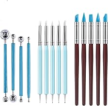Silicone Clay Sculpting Tool,14 PCS Modeling Dotting Tool& Pottery Craft,Clay Tools Sculpting, Dotting Tools,Polymer Clay Tools Sculpting Tools for Pottery Modeling Sculpture Nail Art Blue