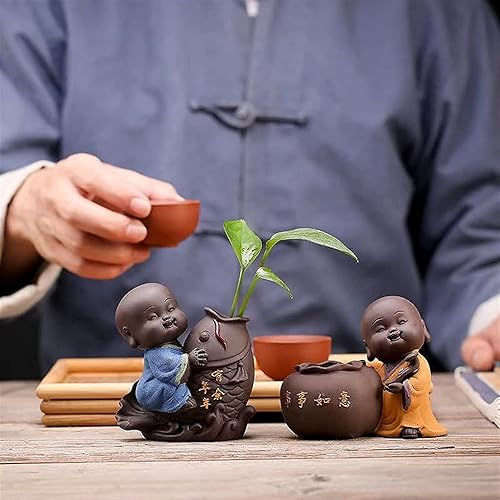 Miniatura 4 de Macetas de cerámica para exteriores, maceta de cerámica, escultura decorativa moderna, adornos para mascotas, estatua de Buda pequeña, figura de