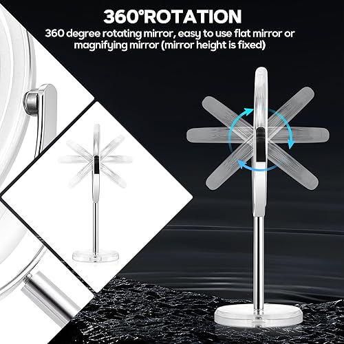 Miniatura 10 de MIYADIVA Espejo de aumento 20x, doble cara 1X y 20X espejo de aumento en el soporte, espejo de tocador grande con aumento de mesa, espejo de aumento