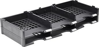 Storex 6-Compartment Literature Organizer Add-on Unit, 31.38 x 14.13 x 5.63 Inches, Black 61417U01C