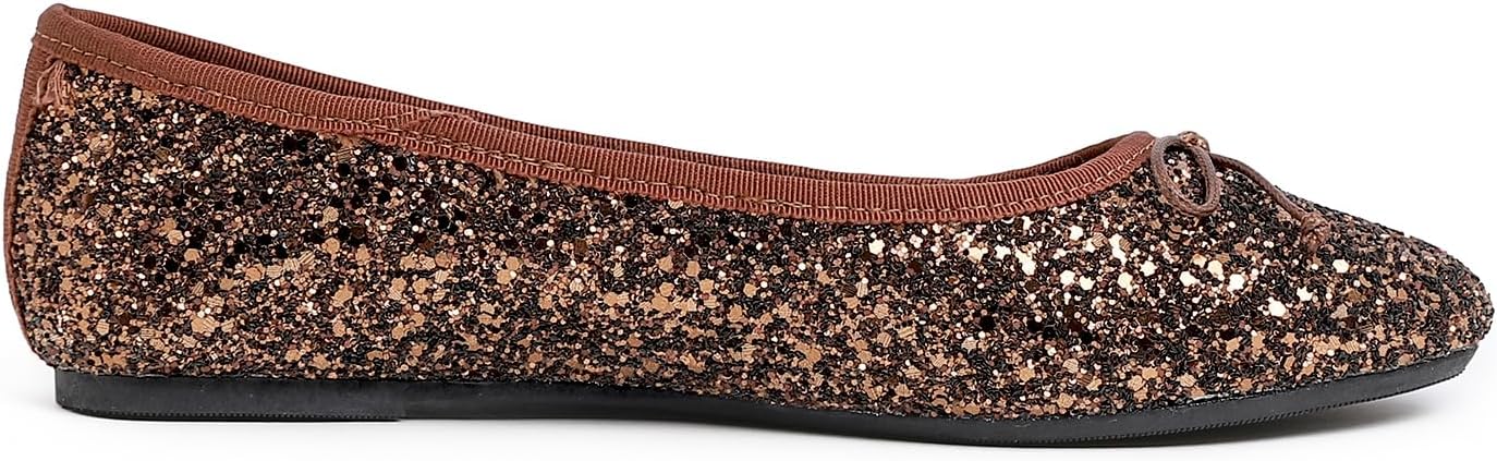 FEVERSOLE Women's Bling Soft Cushioned Comfort Flats Sparkle Party Ballets - Image 3