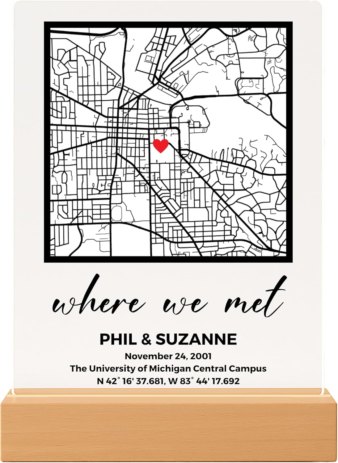 Sweet Where We Met Personalized Map Plaque (Under $10)