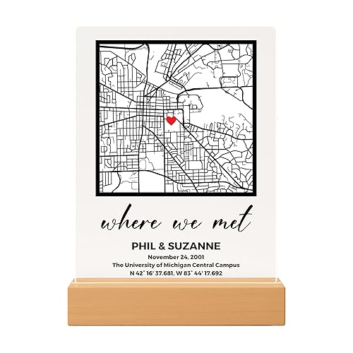 Where We Met Map Plaque - Personalized Map Our First