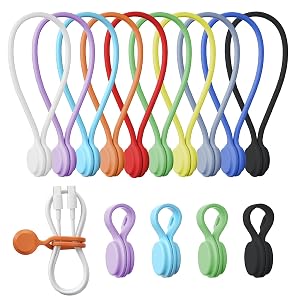 Tounee Reusable Silicone Magnetic Cable Ties - 2 Sizes Combo 4pcs 2 95 4pcs 7 68 - Multi-Purpose