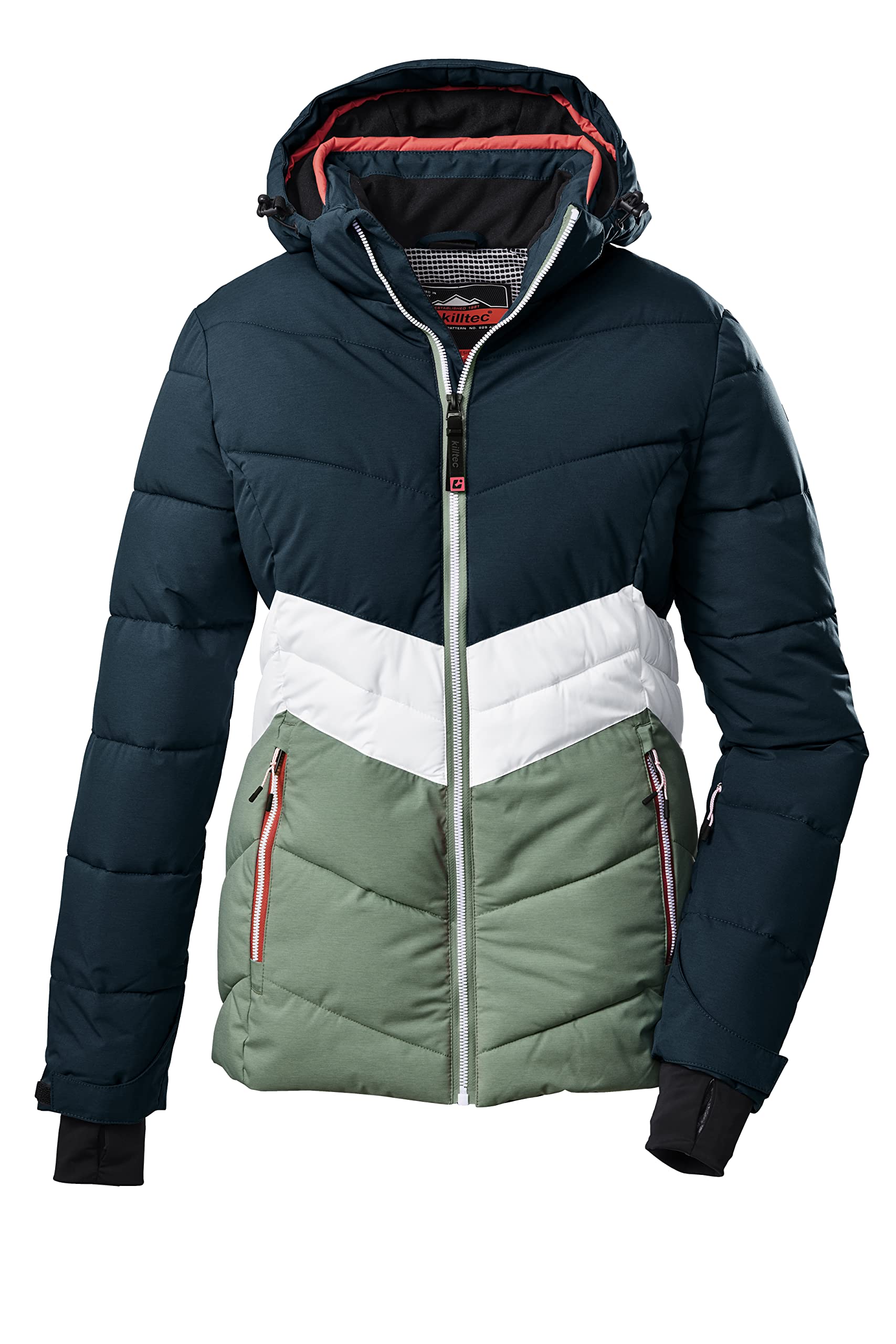 killtec dames Ski-jack/functionele jas met afritsbare capuchon, sneeuwvanger en ventilatie onder de armen KSW 43 WMN SKI JCKT, taubenblau, 36, 43422-000 killtec dames Ski-jack/functionele jas met afritsbare capuchon, sneeuwvanger en ventilatie onder de armen KSW 43 WMN SKI JCKT, taubenblau, 36, 43422-000