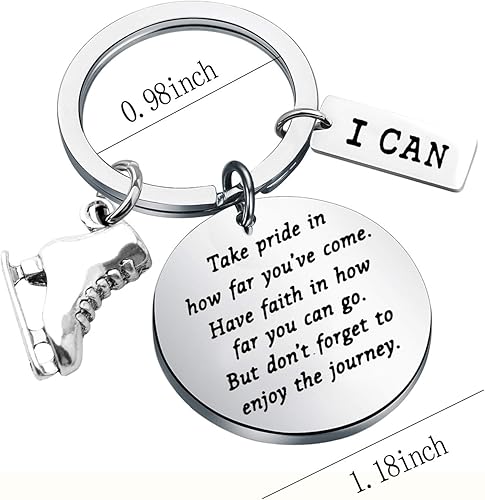 Miniatura 7 de BNQL Llavero de patinadora sobre hielo regalo de patinaje artístico regalo para amantes del patinaje regalo para el equipo de patinaje