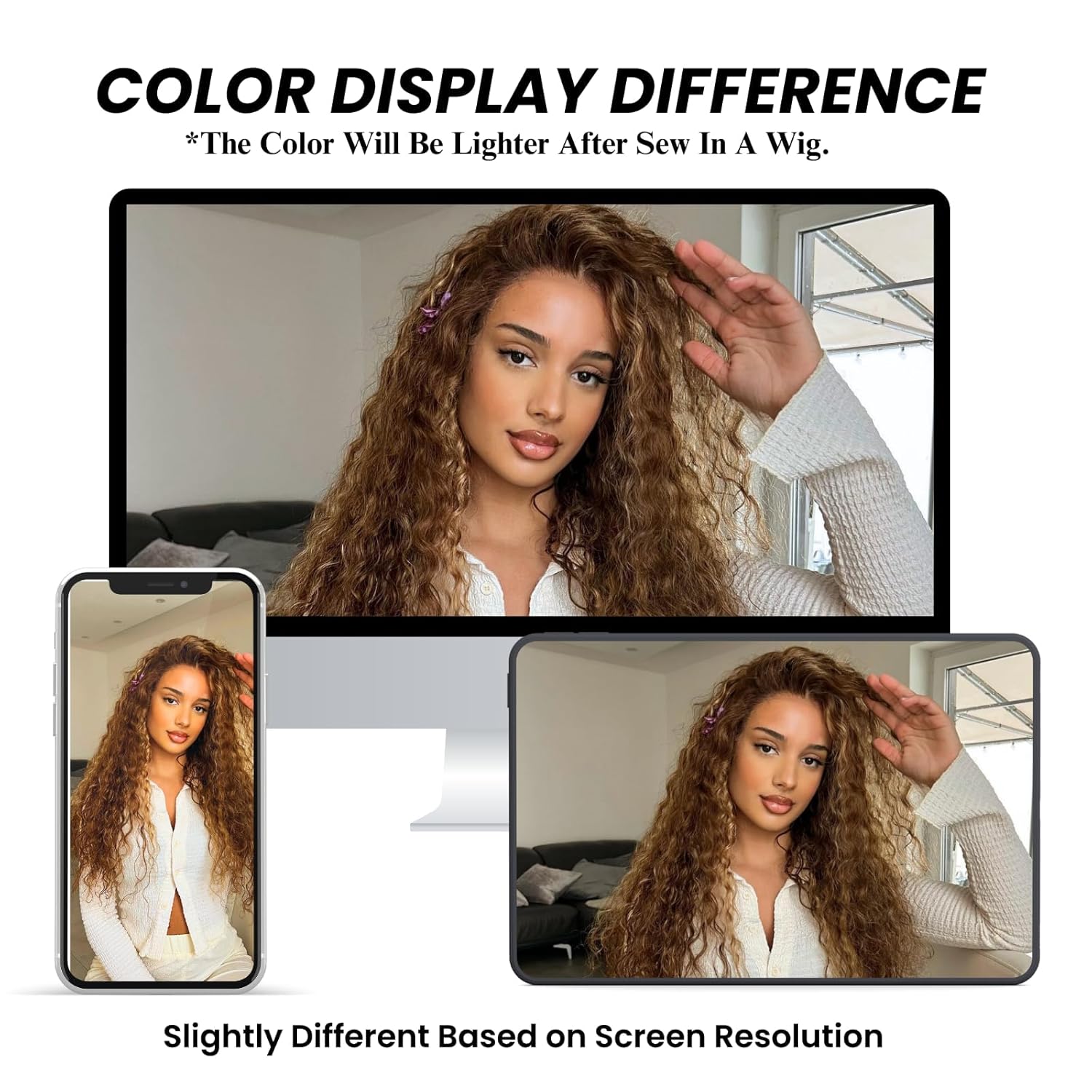 ALHER Water Wave Highlight Bundles with Long Deep Part 2x6 Lace Closure, 12A P4/27 Honey Blonde Ombre Brown Colored Wet and Wavy Bundles 100% Virgin Remy Curly Human Hair 10 12 14+10 2x6 Kim K Closure
