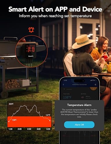 Miniatura 3 de GoveeLife Termómetro WiFi para Carne Digital, Termómetro de Cocina Inteligente con 4 Sondas, Termómetro Inalámbrico Bluetooth para Parrilla con
