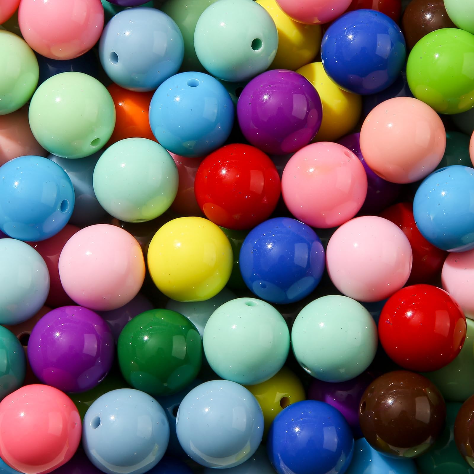 180pcs Chunk Bubblegum Beads 20mm Deep Color Acrylic Bead Pen Ball Beads for Pen Bag Jewelry Making Necklace Bracelets (deep Color)