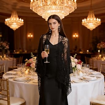 vimate Lace Floral Shawls and Wraps for Women Evening Formal Dresses Wedding Bridal Shawl Scarf