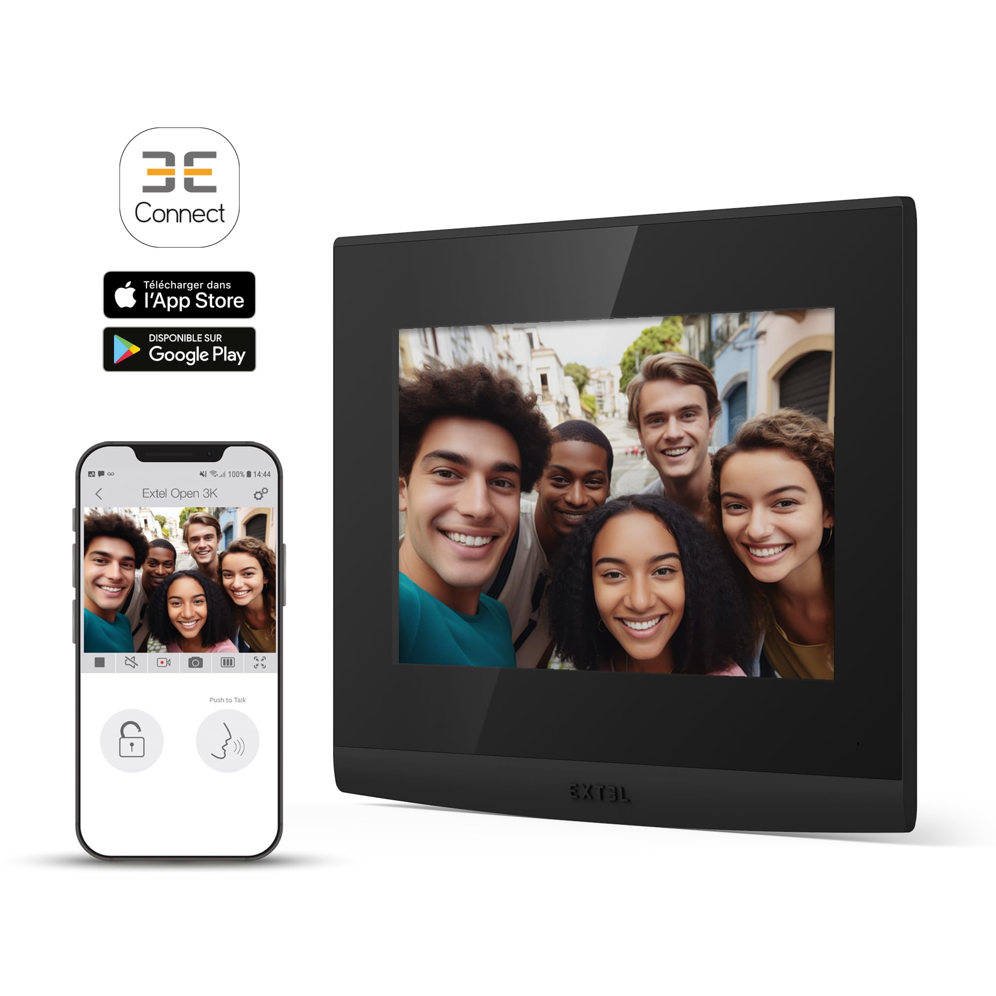 EXTEL Video-Türsprechanlage, Open 3K, 2-Draht, Tastatur, App