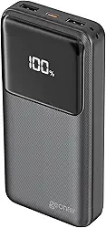 Geonav Power Bank, Carregador Portátil Universal 20.000mAh, Carga rápida, 2 saídas USB-A (até 18W quick charge) e 1 USB-C (até 20W Power Delivery), Led Indicador de Bateria, PB20K20W1PBK, Preto