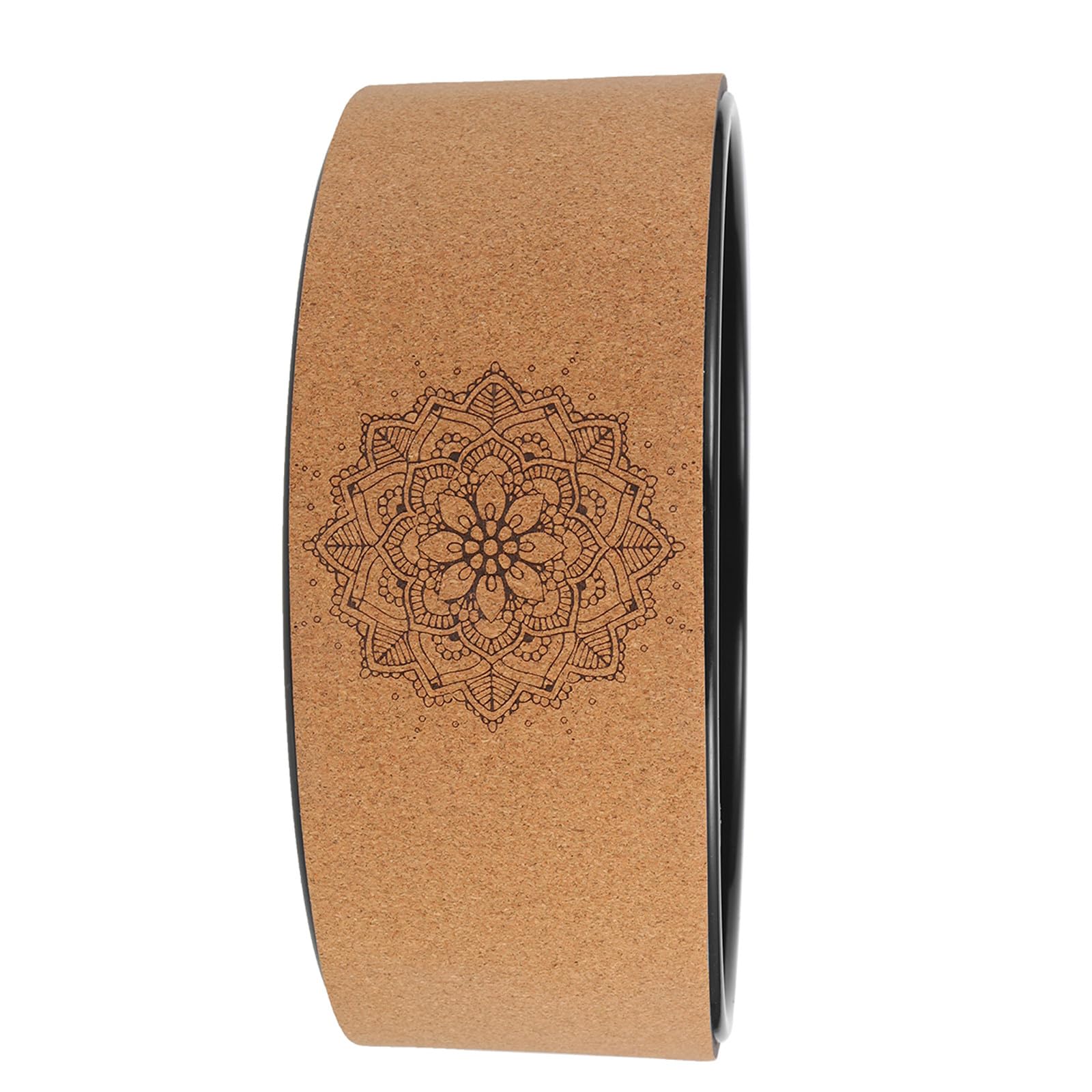 FOMIYES Rueda de Yoga de Corcho Natural 1 Pieza, Rodillo Portátil Antideslizante para Estiramiento de Espalda, Herramienta Ergonómica para Flexión Lumbar y Entrenamiento Fitness