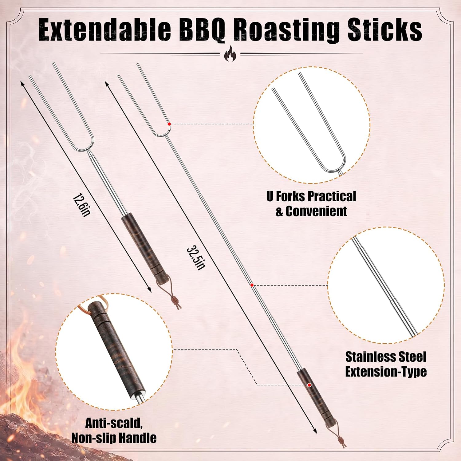 Patelai 8 Pcs Fire Pit Tools Kit
