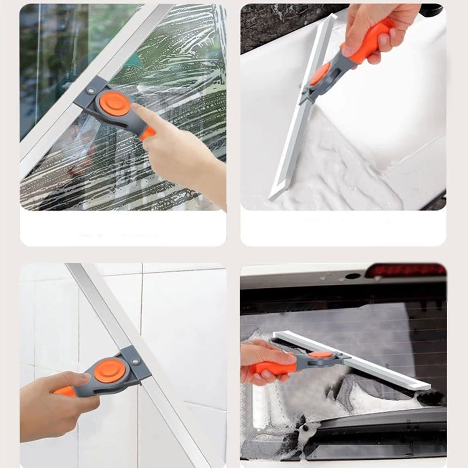 Escoba raspadora de silicona con escobas de mano para limpieza de lugares altos, fregona de piso para el hogar, baño, barrer agua y limpiaparabrisas de vidrio
