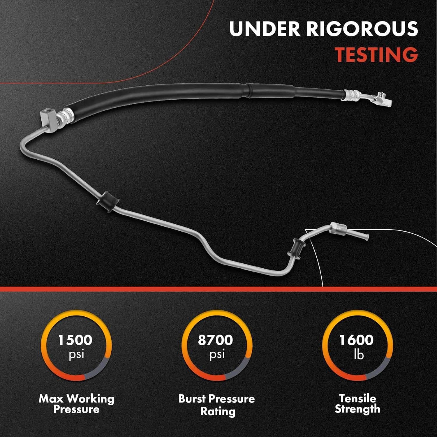 A-Premium Power Steering Pressure Hose Line Assembly Compatible with Lexus RX330 2004-2006 & Toyota Highlander 2004-2007, 3.3L Gas, with O-ring & Washer, Pump to Gear/Rack