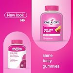 One A Day Multi+ Hair, Skin & Nails Multivitamin Gummies - Daily Vitamin Plus Support For Healthy Hair, Skin And Nails With Biotin And Vitamins A, C, E And Zinc For Women and Men, 120 Gummies