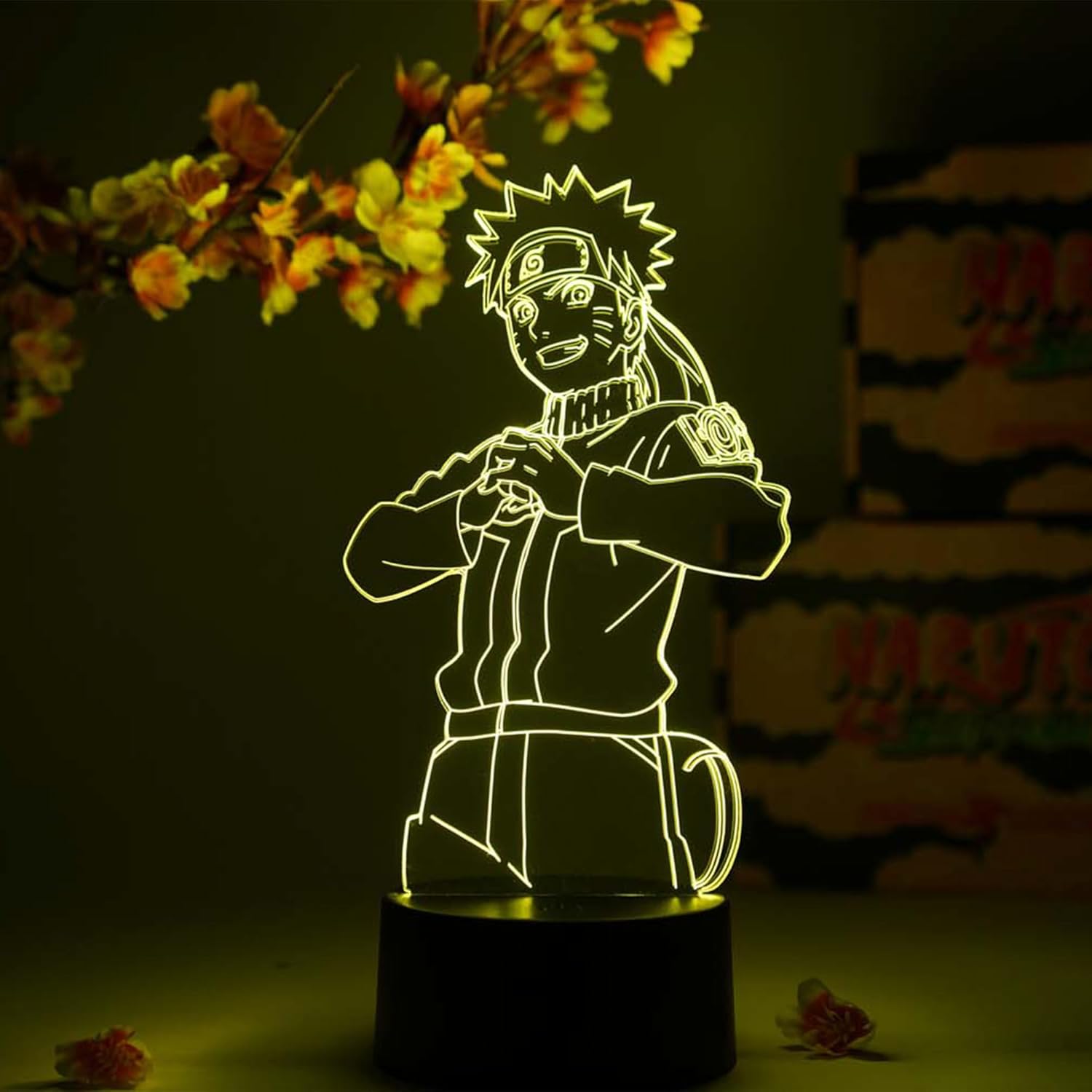 Otaku Lamps Naruto Uzumaki Naruto – Anime Night Light, 16 Color RGB LED – Gift for Otaku